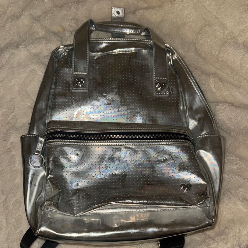 Disney Silver Holographic Backpack for Pins